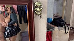 Hey, I caught my tenant masturbating in the backyard with her big natural tits and huge belly, she said she was recording a porno and I couldn't resist joining in