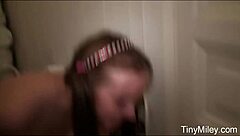 tiny miley's going wild with her dildo, masturbating till she squirts everywhere! 💦😍