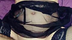 stockings pulled down for hard fucking in open holes close-up