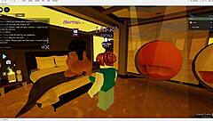 Emo Dorm Roommate Starts Teasing With Her Tits And Ends Up Getting Fucked Hard In Roblox Fun
