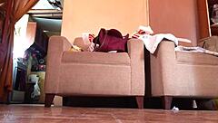 I love strutting in my black high heels as a shemale...