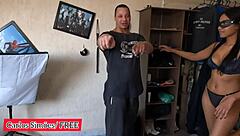 Watch This Sexy Tattooed Latina in Lingerie Show Off Her Athletic Mature Body - Behind the Scenes Action!