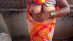 I feel so excited showing my big boobs in the village house