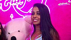 In a wild California gathering, blonde and Latina MILFs dive into a lesbian party with licking, toys, and orgasms in lingerie.