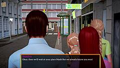 새 가족 322에서 큰 가슴 빨간머리가 게임 장난으로 빠져