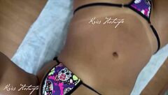 she gave a massage with her tits exposed while the cuck filmed the masseuse touching her delicious breasts