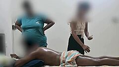 Happy Ending Massage In Spa With Threesome Flashing And Group Cock Action
