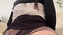 Petite Teen Wednesday Addams Displays Big Round Ass Bouncing On Huge Dildo In Solo Masturbation With Toys