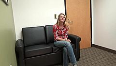 Carrie B Casting: Blonde Slut Deepthroats And Gags On Cock In Hardcore Interview