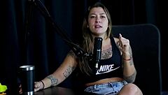 Watch This Safada Do a Sensual Strip Showing Her Tits After Saying She Never Suggested a Transsexual and When She Lost Her Virginity - Flor de Damiana on Sheer Red!