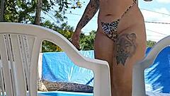 Hey did you see this married couple with her big ass flashing in the pool like exhibitionists