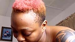 Pareja amateur africana con polla grande y tetas en paja casera hardcore