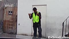 Joseline Kelly deepthroats big cock outdoors. Petite teen gets hardcore fucked by stranger in public.