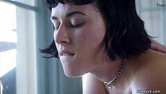 Boyfriend dominates with big cock, choking and gagging bound stepsisters in hardcore BDSM threesome