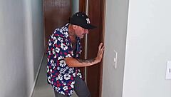 hey, this old guy just walks into the bathroom with the skinny redhead