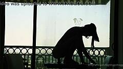 Oh man, that goth chick with big tits rides her silhouette dildo solo 😈