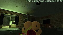 The redhead with a great body explores Roblox in a casual adventure