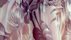 hairy mature woman strolls in a see-through dress, teasing with flashes of her body in public spots