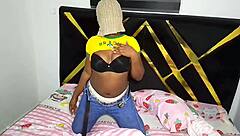 Horny Curvy Ebony Girl Masturbating Her Big Ass And Having Fun