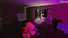 The redhead with a great body explores Roblox in a casual adventure