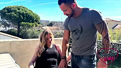 That blonde Aurbeaureal with big tits really loves riding cock