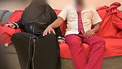 In the quiet classroom, the Muslim lady teacher reached out and began playing with her student's throbbing dick, her hands exploring every inch.