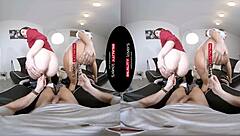 Czech brunette dives into outdoor public threesome with muff licking and spooning in reality VR