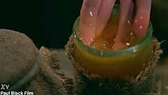 honey dives into erotic art with paul black using toys for kinky masturbation.