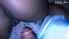 this amateur ebony teen with big ass gets her tight pussy fucked rough by huge black cock in bed. creampie drips out after intense doggystyle orgasm.