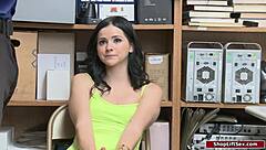 i'm like totally busted for stealing and now this teen babe's getting fucked at work