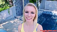 Can Beautiful Teen Resist Tugging And Sucking Outdoors?