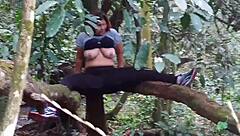 Look, the guy paid to see my big pussy in the ecological park so I went into the bushes and flashed it for him