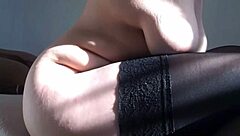 Riding that huge dildo while fingering my wet pussy to orgasm 😍