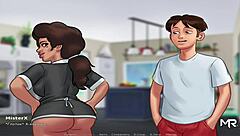 In Summertime Saga, the maid performs a dance in episode 4 part 24