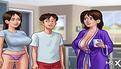 In Summertime Saga, the maid performs a dance in episode 4 part 24