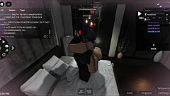 White bitch takes on big black cock in Roblox condo scene