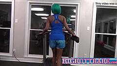 ebony teen babe, you up for deepthroating that cock in the public gym?