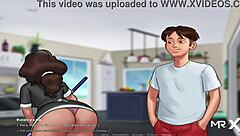 In Summertime Saga, the maid performs a dance in episode 4 part 24