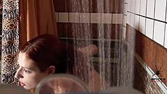 I caught scarlett mae taking a shower with my spy cam and watched her cute redhead body get all wet