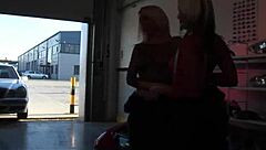 In Condomania Vol1, the blonde milf takes double penetration from big cocks while the brunette licks pussy