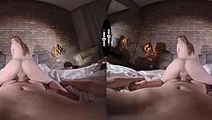 hey, in this dark room vr, my big ass and tits get a hardcore blowjob and handjob session with shaved pussy action.
