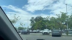 Stop it, I'm waiting for my wife - but why is this milf jerking off my big cock in the parking lot?