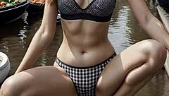 Look at these cute Dutch lingerie models strolling barefoot along the scenic Amsterdam canals