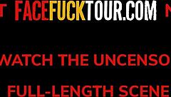 The tiny 18yo latina slut faces monster cock domination. She gets drenched in a rough sloppy deepthroat session.