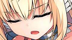 Leona explores wild hentai scenes in her game world