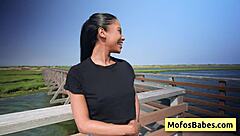 Sexy EBONY Babe with ROUND NATURAL BIG BOOBS FINGERS Her PUSSY Wildly for HORNY Friend