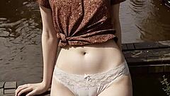 Look at these cute Dutch lingerie models strolling barefoot along the scenic Amsterdam canals