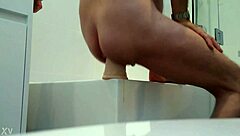 huge dildo ready for action