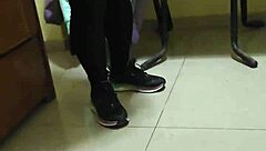 acosando a la sirvienta in part 1 with amateur homemade teasing and exhibitionist flashes