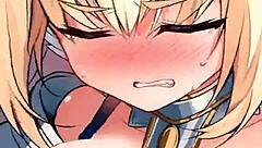 Leona explores wild hentai scenes in her game world